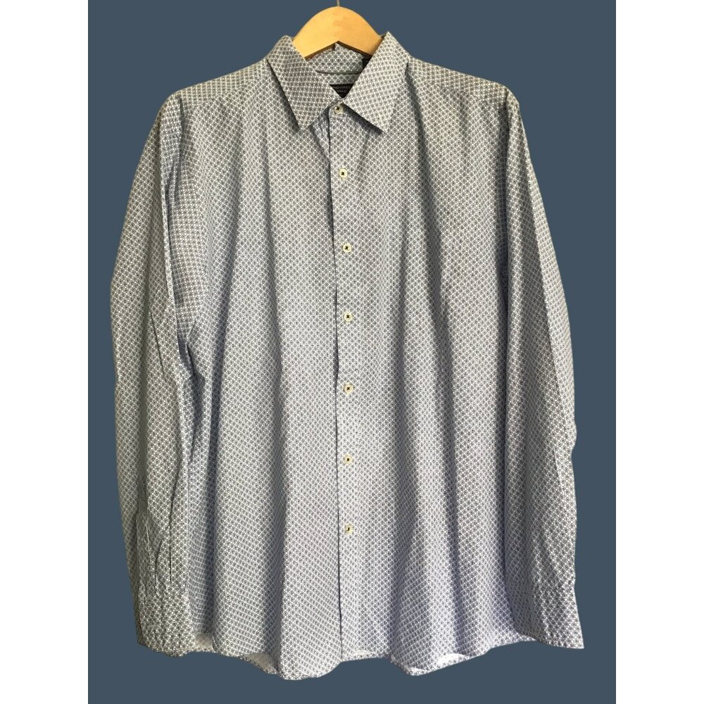 ROUNDTREE & YORKE MEN'S 100% COTTON LONG SLEEVE BUTTON DOWN SHIRT SIZE X-LARGE